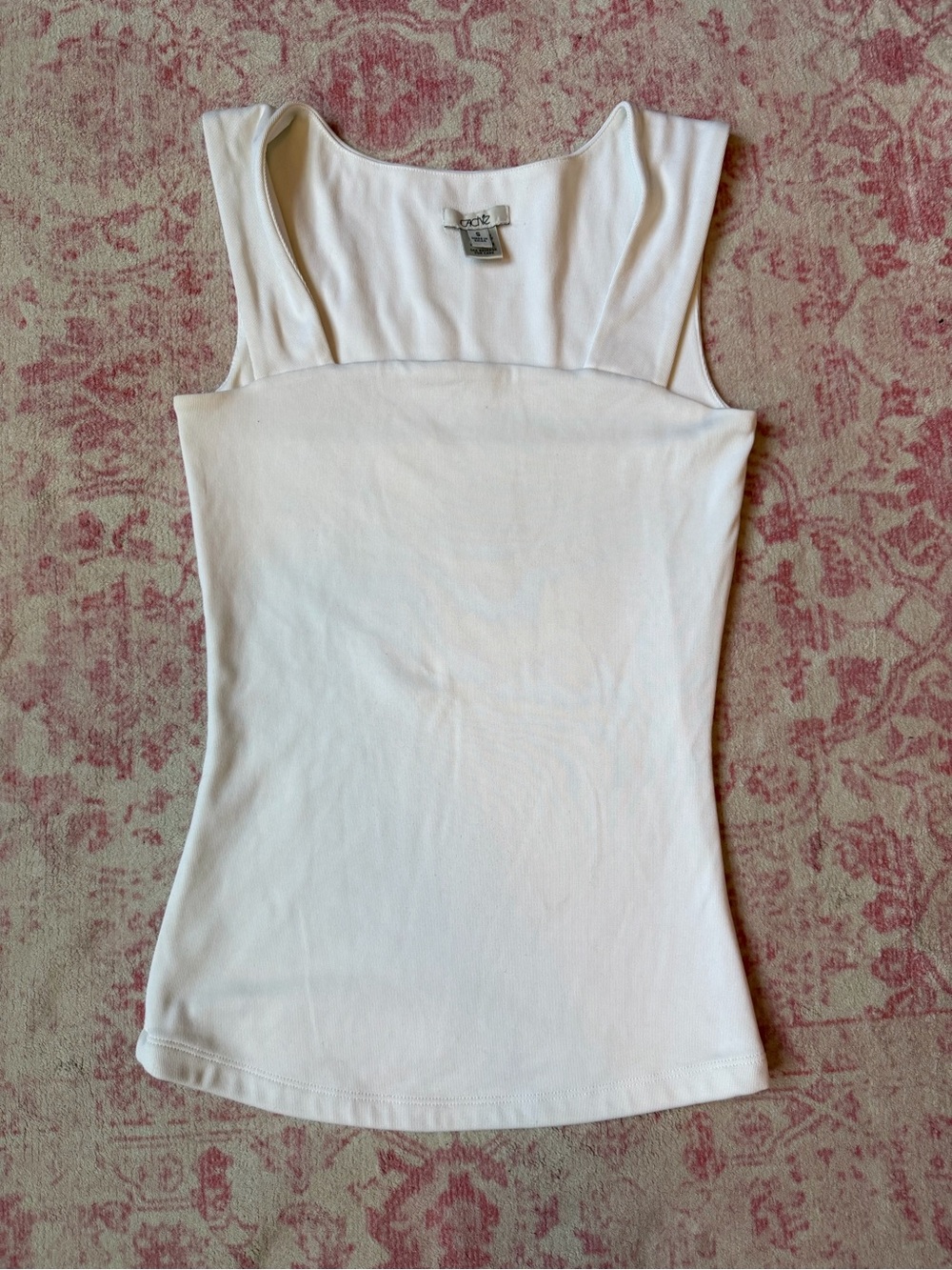 Cache Vintage Y2K White Women's Square-Neck Tank Top Small